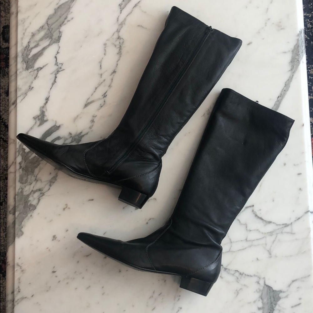 J.Crew low heel black riding boots